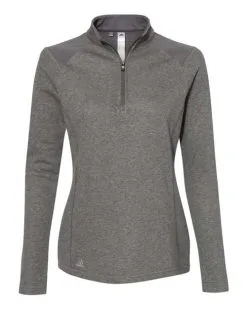 Adidas Women's Heathered Quarter-Zip Pullover With Colorblocked Shoulders 12 Adidas Women's Heathered Quarter-Zip Pullover With Colorblocked Shoulders -Adidas Store 134507778.