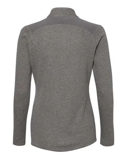 Adidas Women's Heathered Quarter-Zip Pullover With Colorblocked Shoulders 7 Adidas Women's Heathered Quarter-Zip Pullover With Colorblocked Shoulders - Image 5