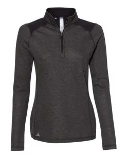 Adidas Women's Heathered Quarter-Zip Pullover With Colorblocked Shoulders 14 Adidas Women's Heathered Quarter-Zip Pullover With Colorblocked Shoulders -Adidas Store 134507894.