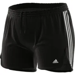 Adidas Women's Pacer 3 Stripe Knit Shorts (Plus Size)
