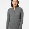 Adidas Women's Heathered Quarter-Zip Pullover With Colorblocked Shoulders -Adidas Store 86477018.