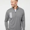 Adidas Men's 3-Stripes Double Knit Quarter-Zip Pullover -Adidas Store 86534538.