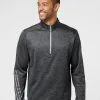 Adidas Men's Brushed Terry Heathered Quarter-Zip Pullover -Adidas Store 86534540.
