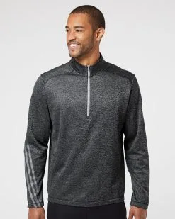 Adidas Men's Brushed Terry Heathered Quarter-Zip Pullover