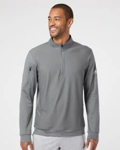Adidas Men's Performance Textured Quarter-Zip Pullover