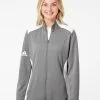 Adidas Women's Textured Mixed Media Full-Zip Jacket