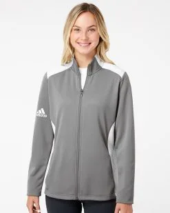 Adidas Women's Textured Mixed Media Full-Zip Jacket