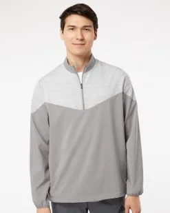 Adidas Men's Heather Chevron Quarter-Zip Wind Pullover