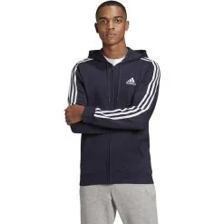 Adidas Men's 3-Stripe Fleece Full Zip Hoodie -Adidas Store GK9053 02 1