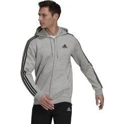 Adidas Men's 3-Stripe Fleece Full Zip Hoodie -Adidas Store HB0041 02 1