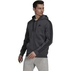 Adidas Men's 3-Stripe Fleece Full Zip Hoodie -Adidas Store HB0042 02 1